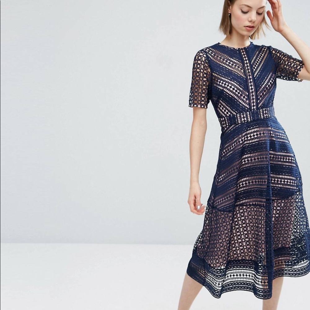 Self Portrait style lace midi dress